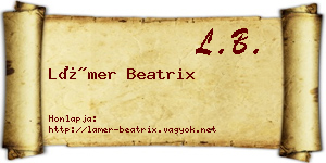 Lámer Beatrix névjegykártya